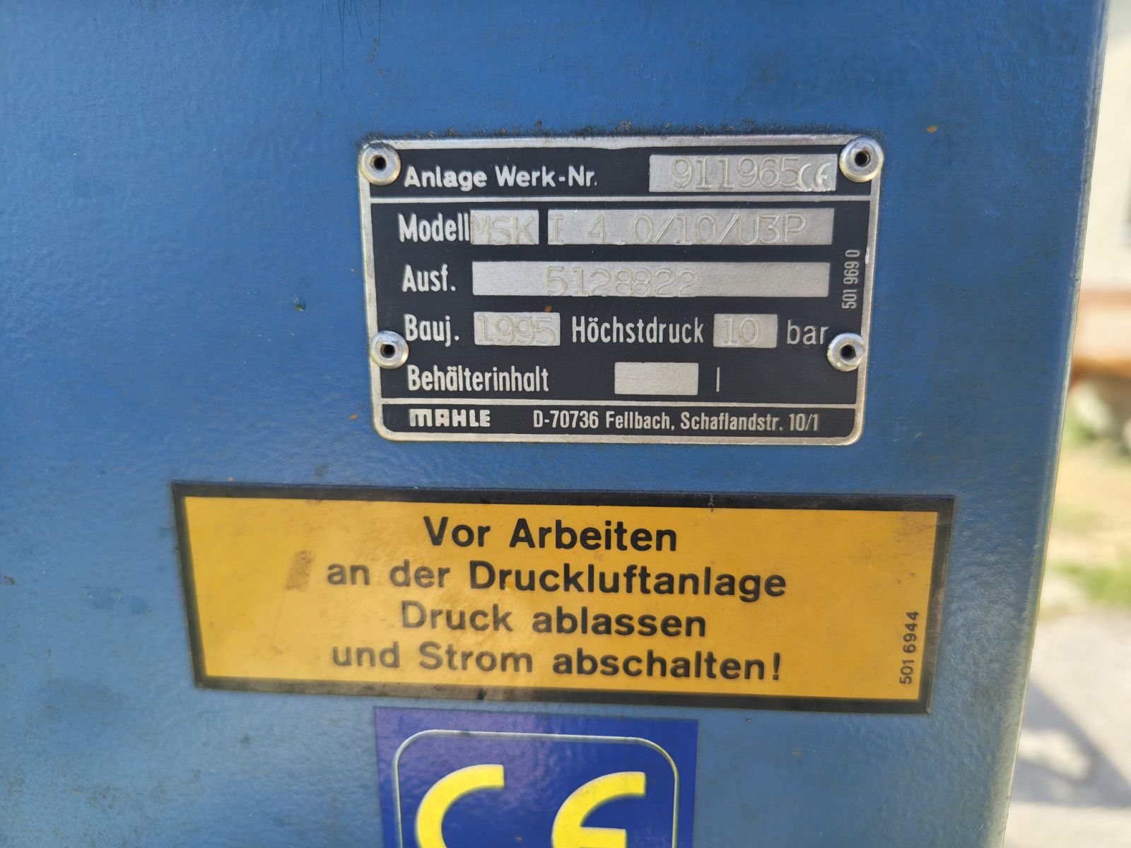 Csavar kompresszor MAHLE MSK I 04/10 - Kép 8